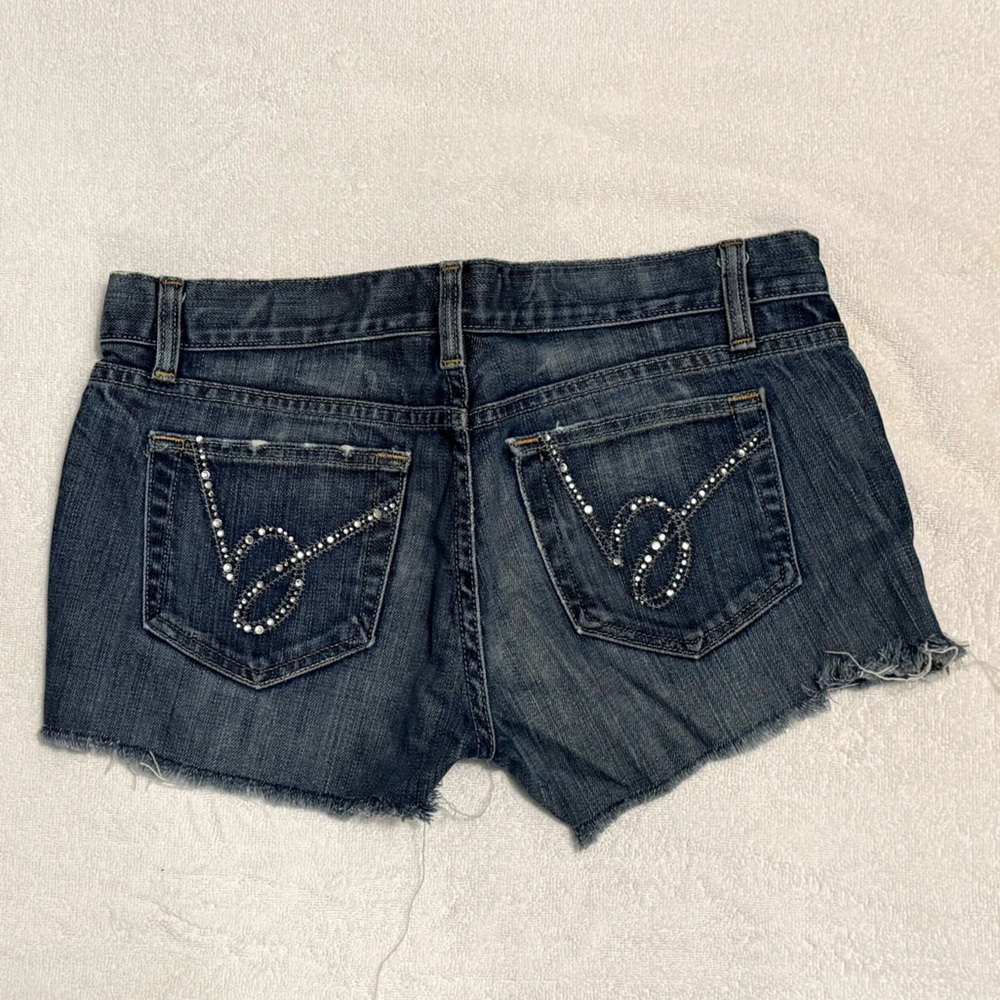 Bebe cut off Denim Shorts with Rhinestone Detail 30